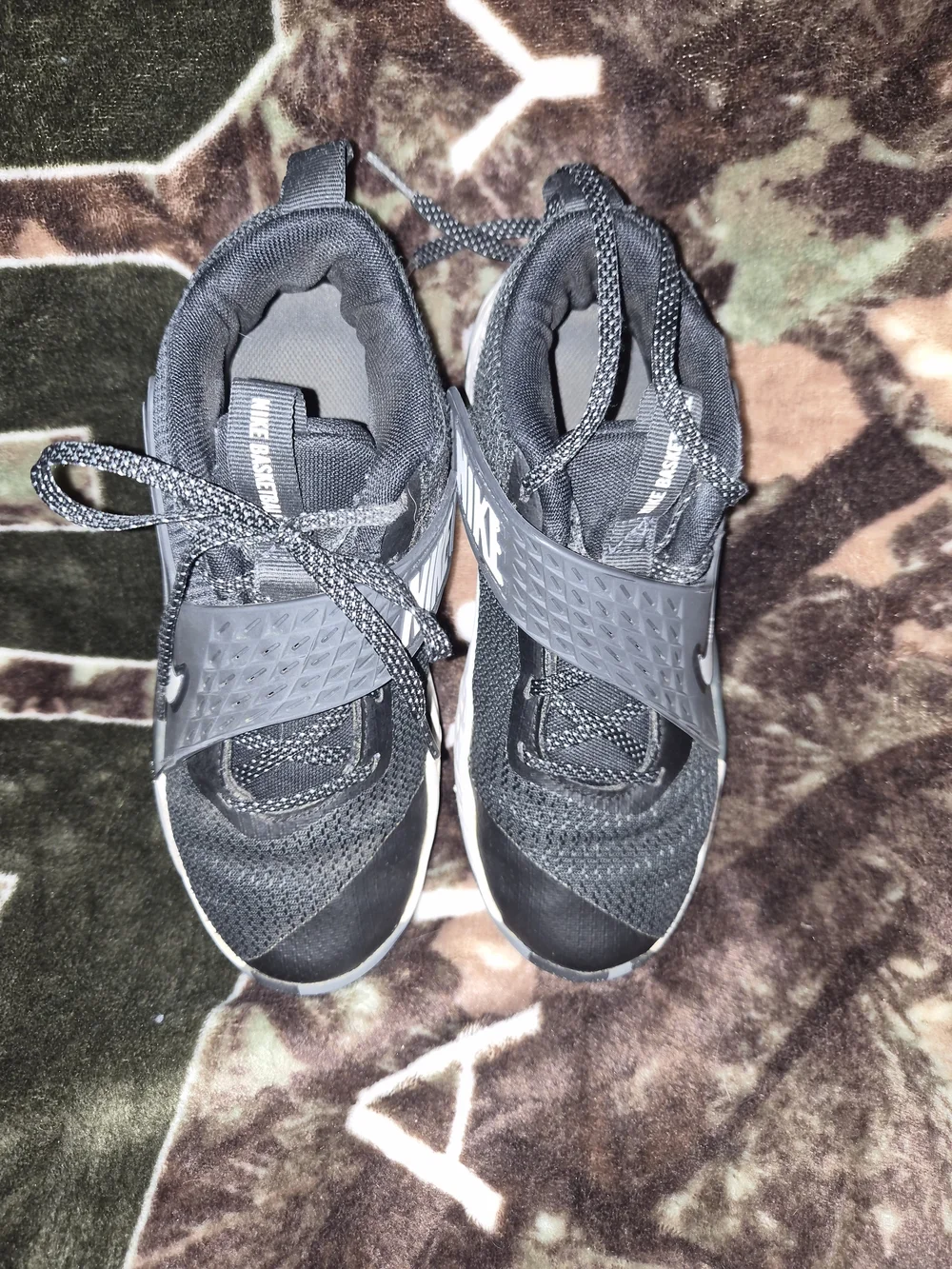 Nike Kids Black and White Athletic Strap Sneakers